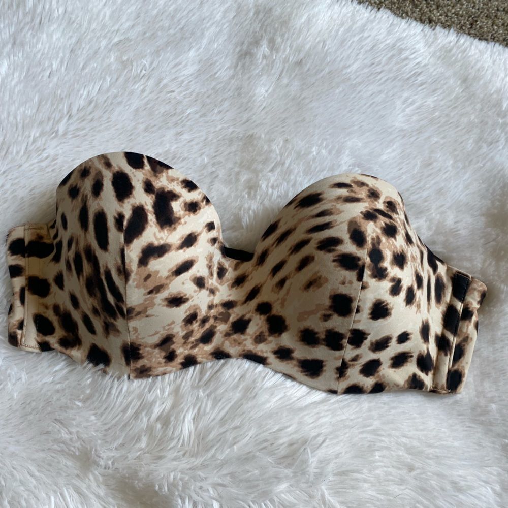 Ambrielle Animal Print Bra Strapless‎ Underwire Size 34B